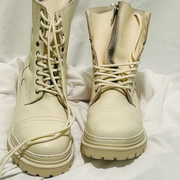 Sz 12 Steve Madden 'The Guard Boot' Cream - Picture 6 of 16
